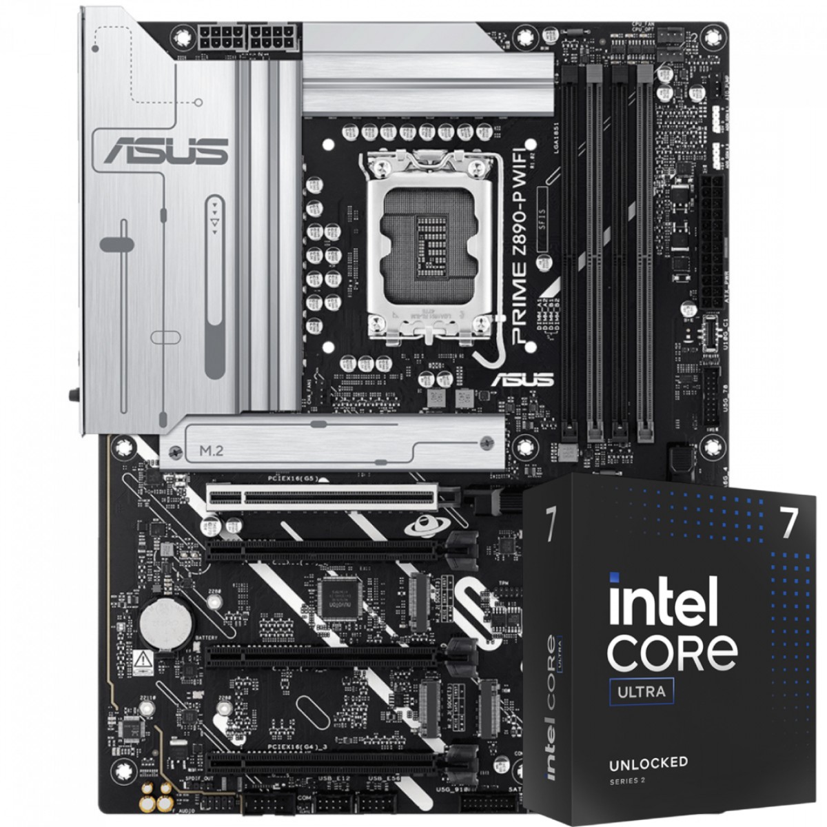 Kit Upgrade, Intel Core Ultra 7 265KF, Placa Mãe Asus Prime Z890-P WiFi