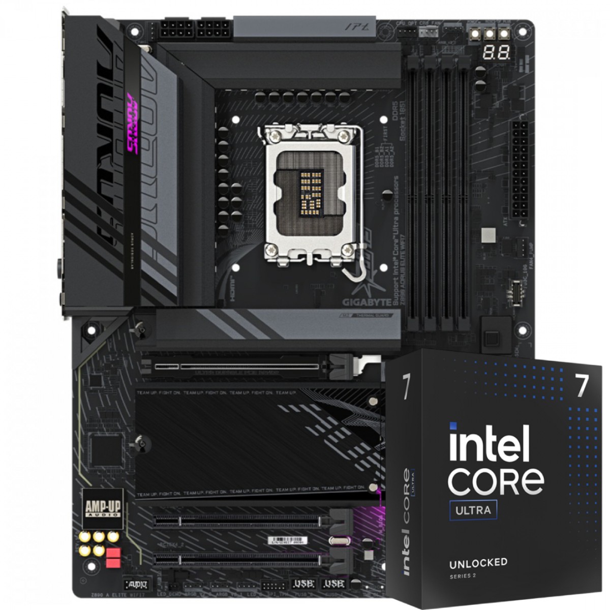 Kit Upgrade, Intel Core Ultra 7 265KF, Placa Mãe Gigabyte Z890 AORUS ELITE WIFI7