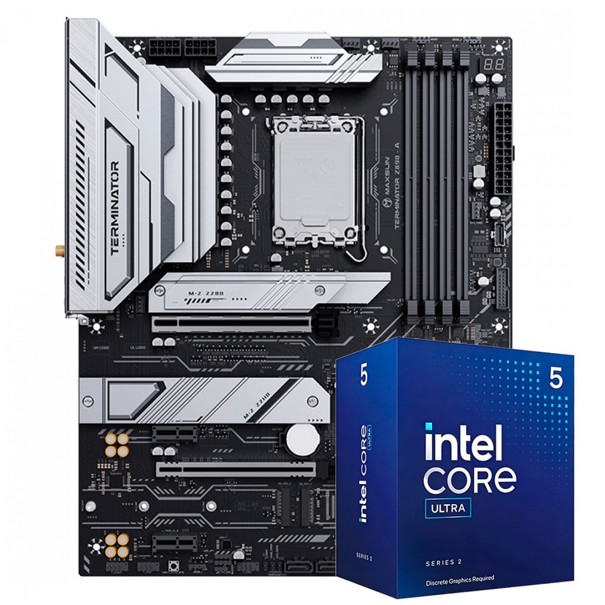 Kit Upgrade, Intel Core Ultra Ultra 5 225F, Placa Mãe Maxsun Terminator Z890-A WIFI