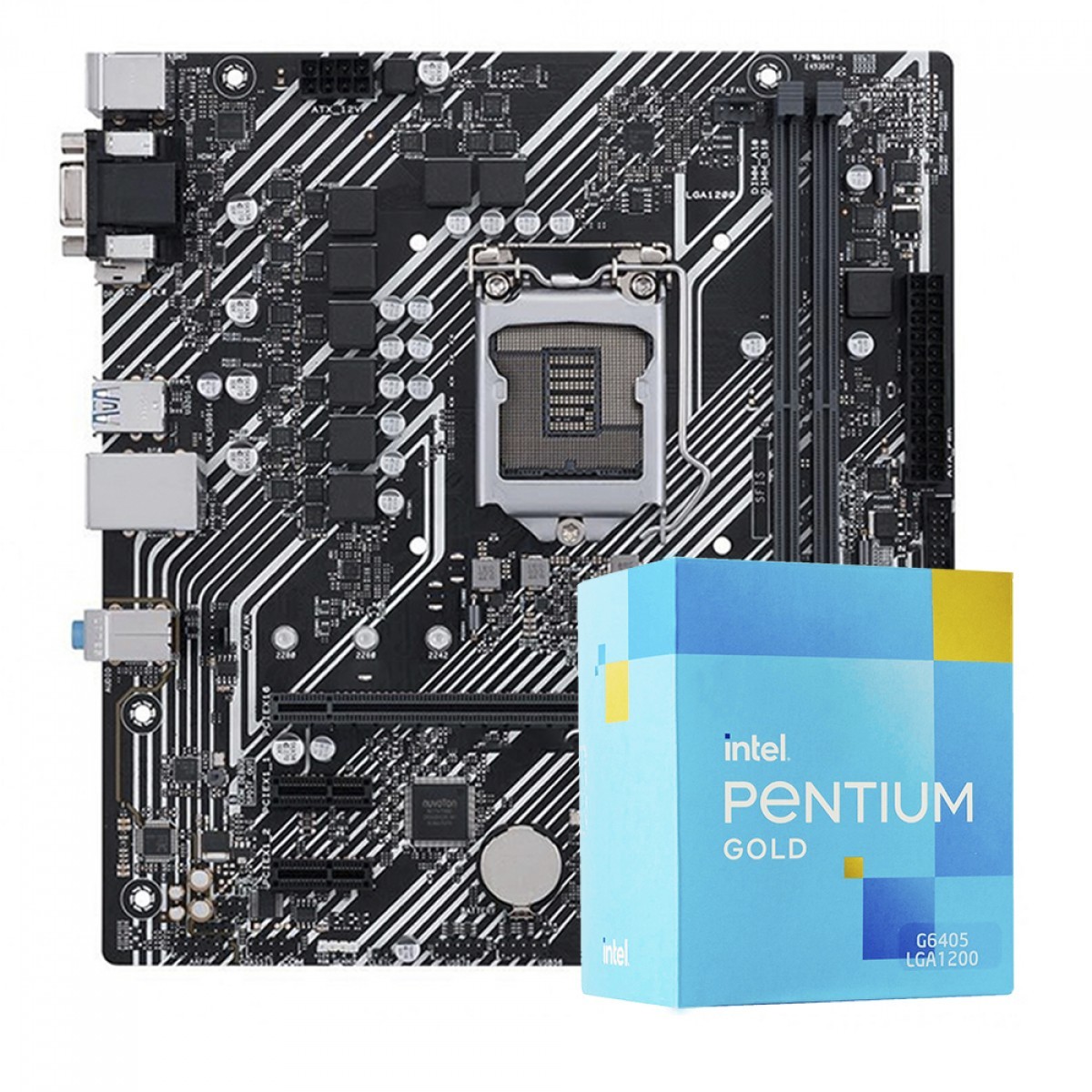 Kit Upgrade Intel Pentium Gold G6405 + Placa Mãe H510