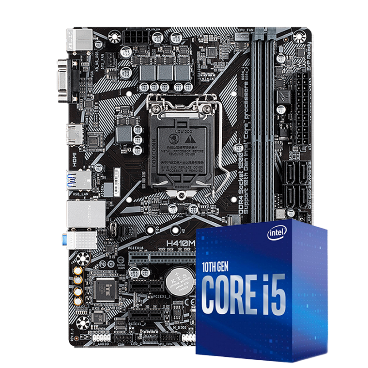 Kit Upgrade, Intel Core i5 10400 + Placa Mãe H510