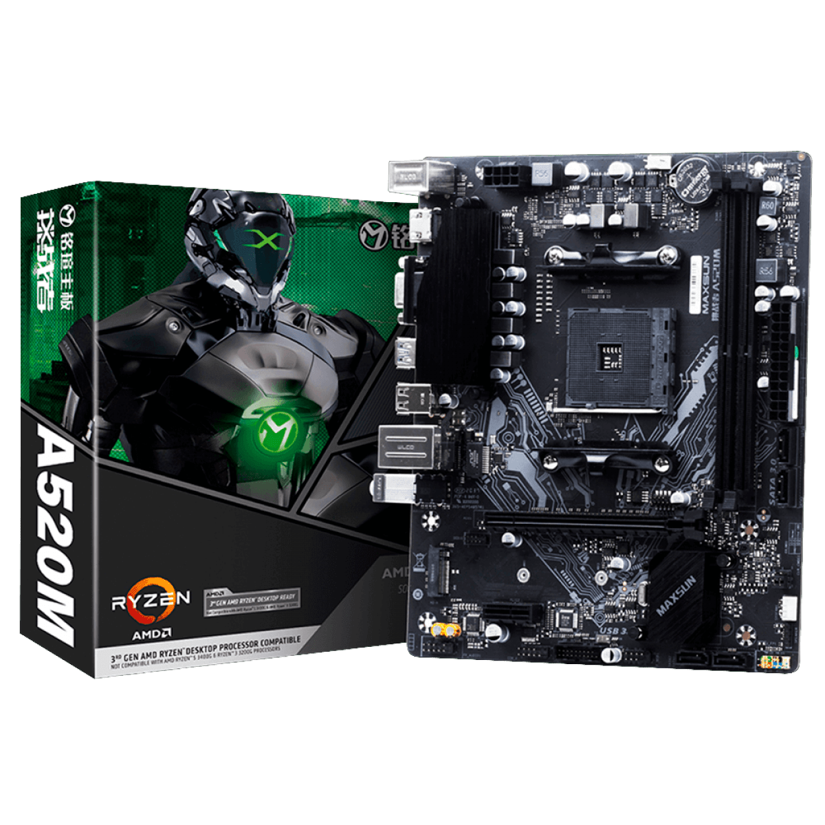 Kit Upgrade, AMD Ryzen 5 5600G, Placa Mãe MAXSUN A520M MS-Challenger, Memória DDR4 16GB