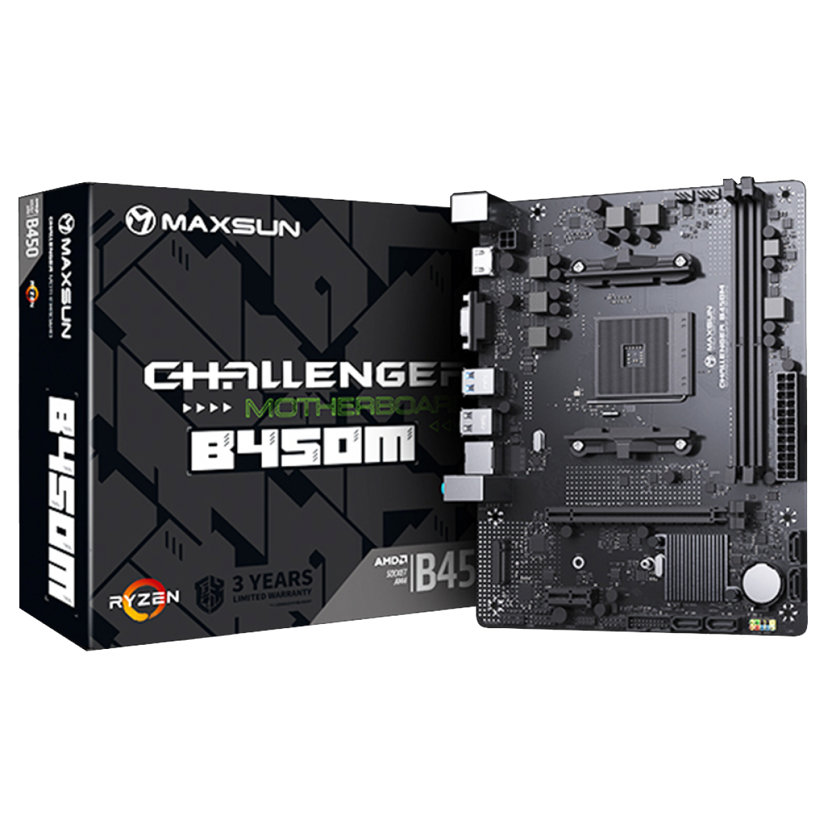 Kit Upgrade, AMD Ryzen 5 5600, MAXSUN B450M MS-Challenger, Memória DDR4 16GB