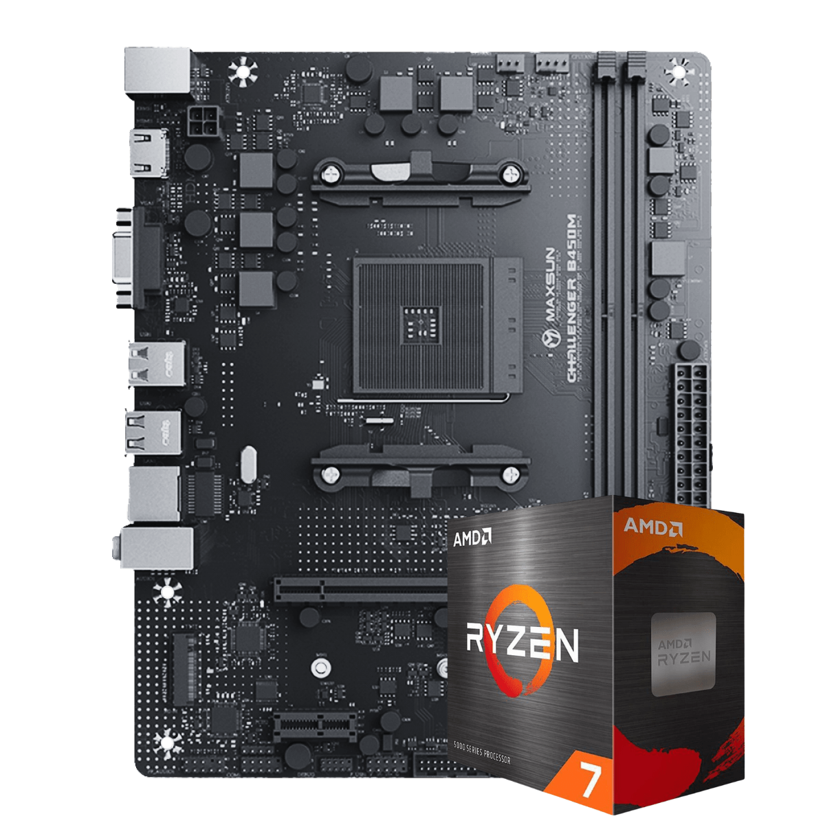 Kit Upgrade, AMD Ryzen 7 5700G, Placa Mãe MAXSUN B450M MS-Challenger