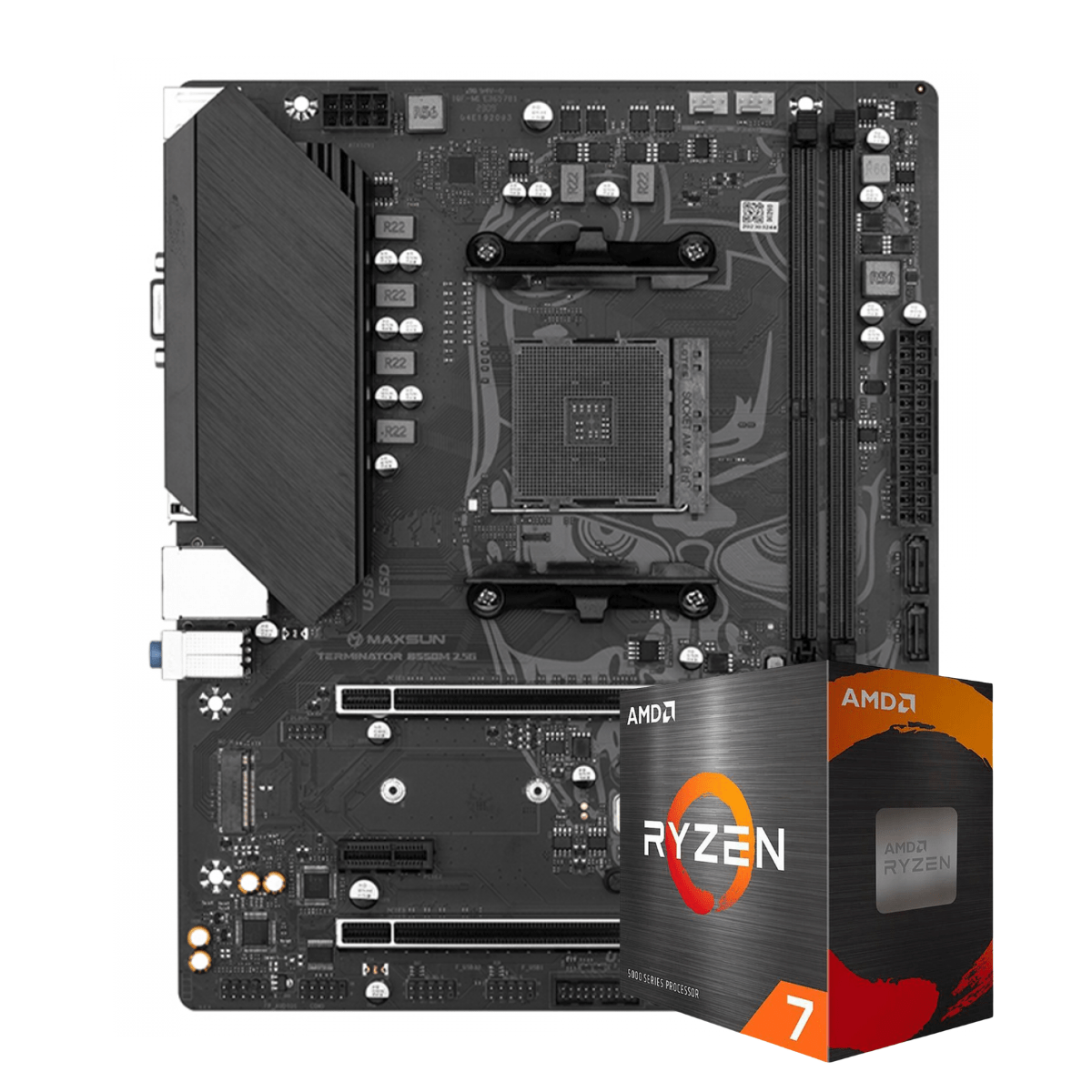 Kit Upgrade, Placa Mãe MAXSUN B550M MS-Terminator, AMD Ryzen 7 5700G