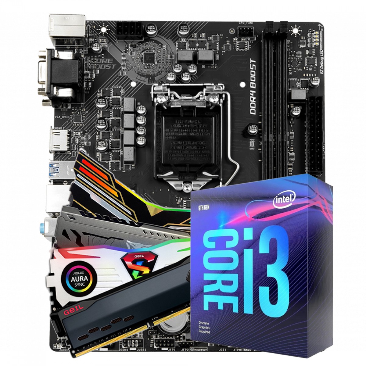 Kit Upgrade, MSI H310M PRO-VDH Plus + Intel Core I3 9100F + 8GB DDR4 3000MHz