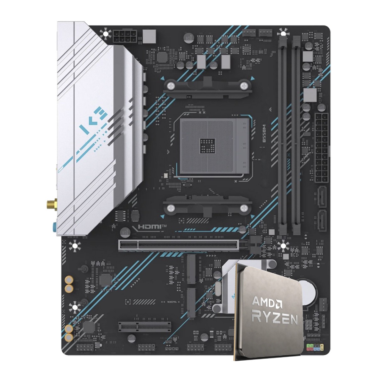 Kit Upgrade, AMD Ryzen 7 5700G, Placa Mãe Chipset B550