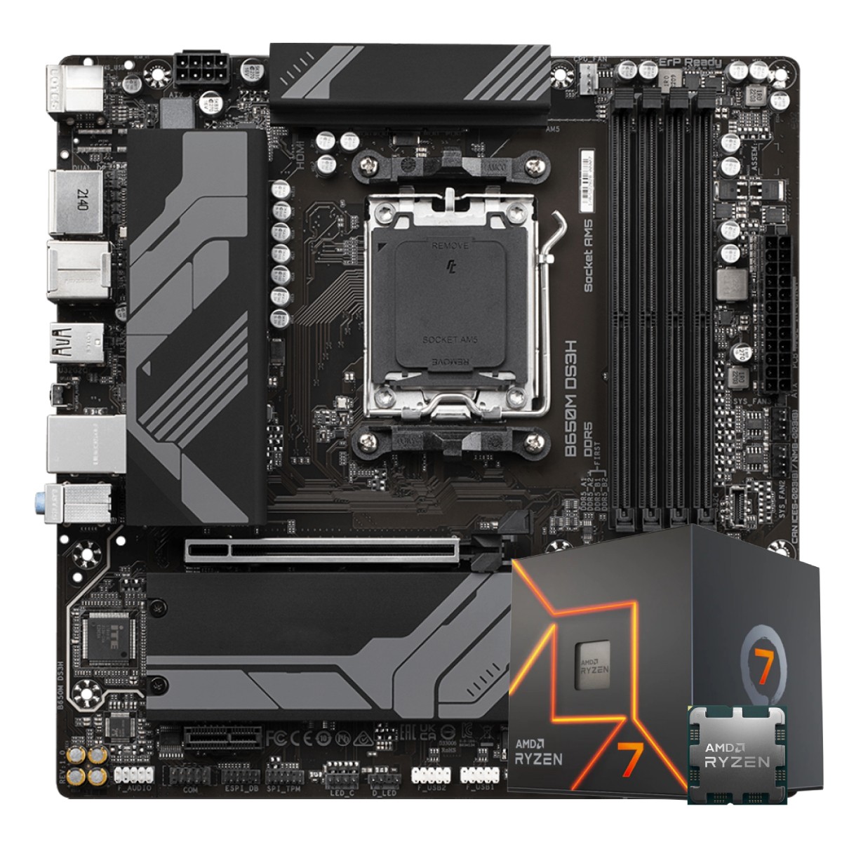 Kit Upgrade, AMD Ryzen 7 7700 + Placa Mãe Chipset B650