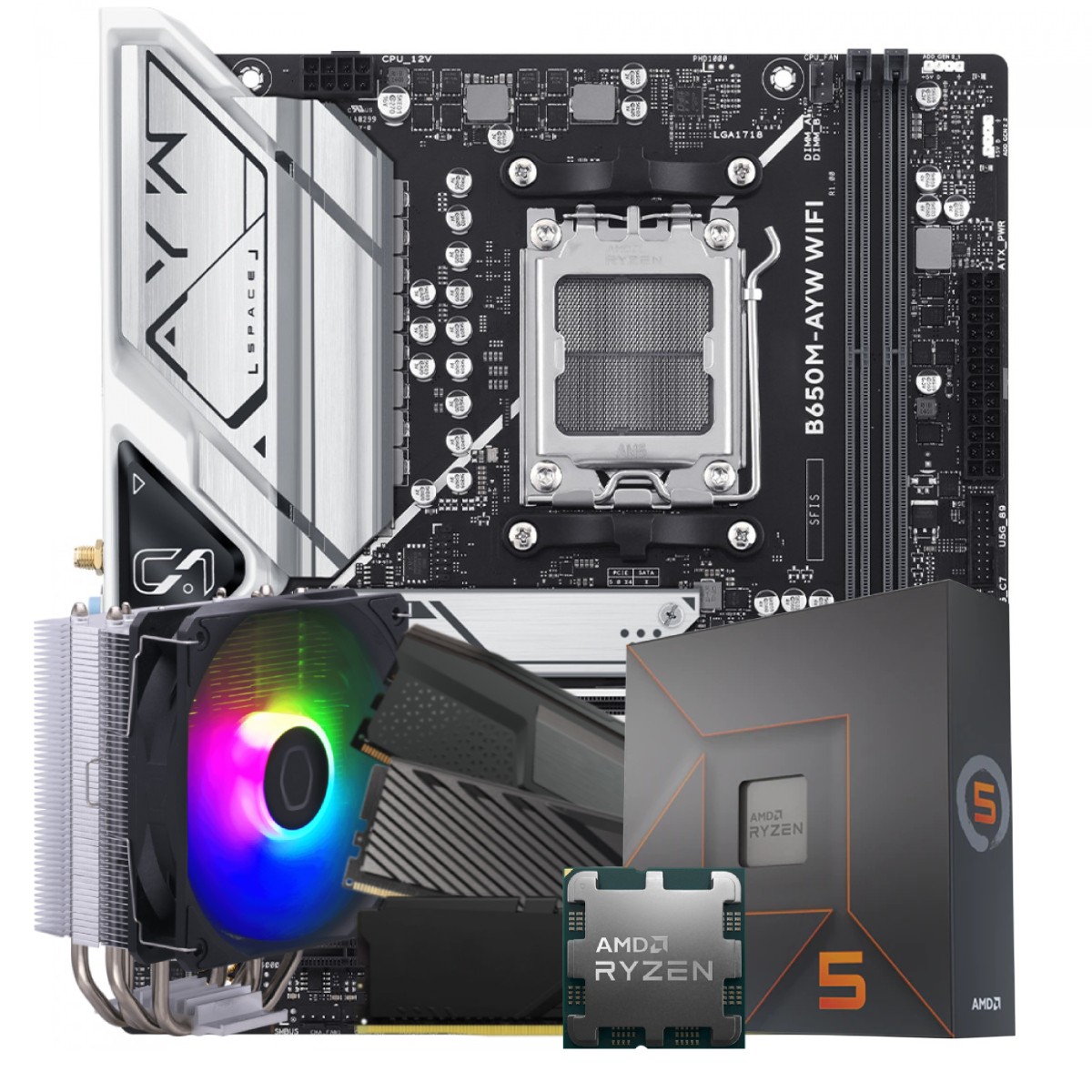 Kit Upgrade Ryzen 5 7600X + Placa Mãe MAG B650M MORTAR WIFI + 16GB