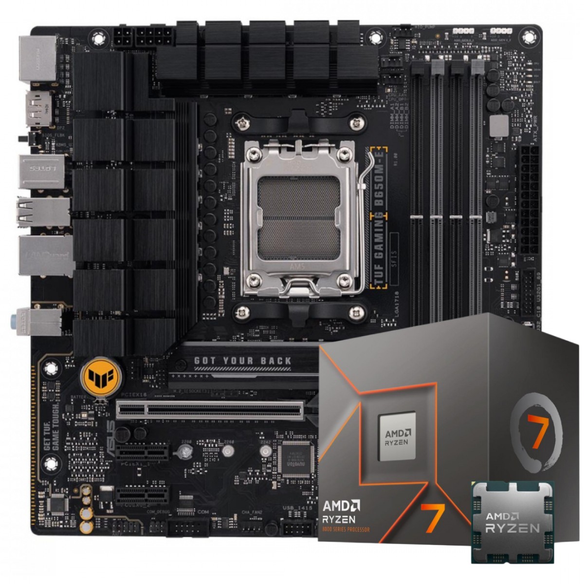 Kit Upgrade,  Ryzen 7 8700F, Placa Mãe Asus TUF Gaming B650M-E