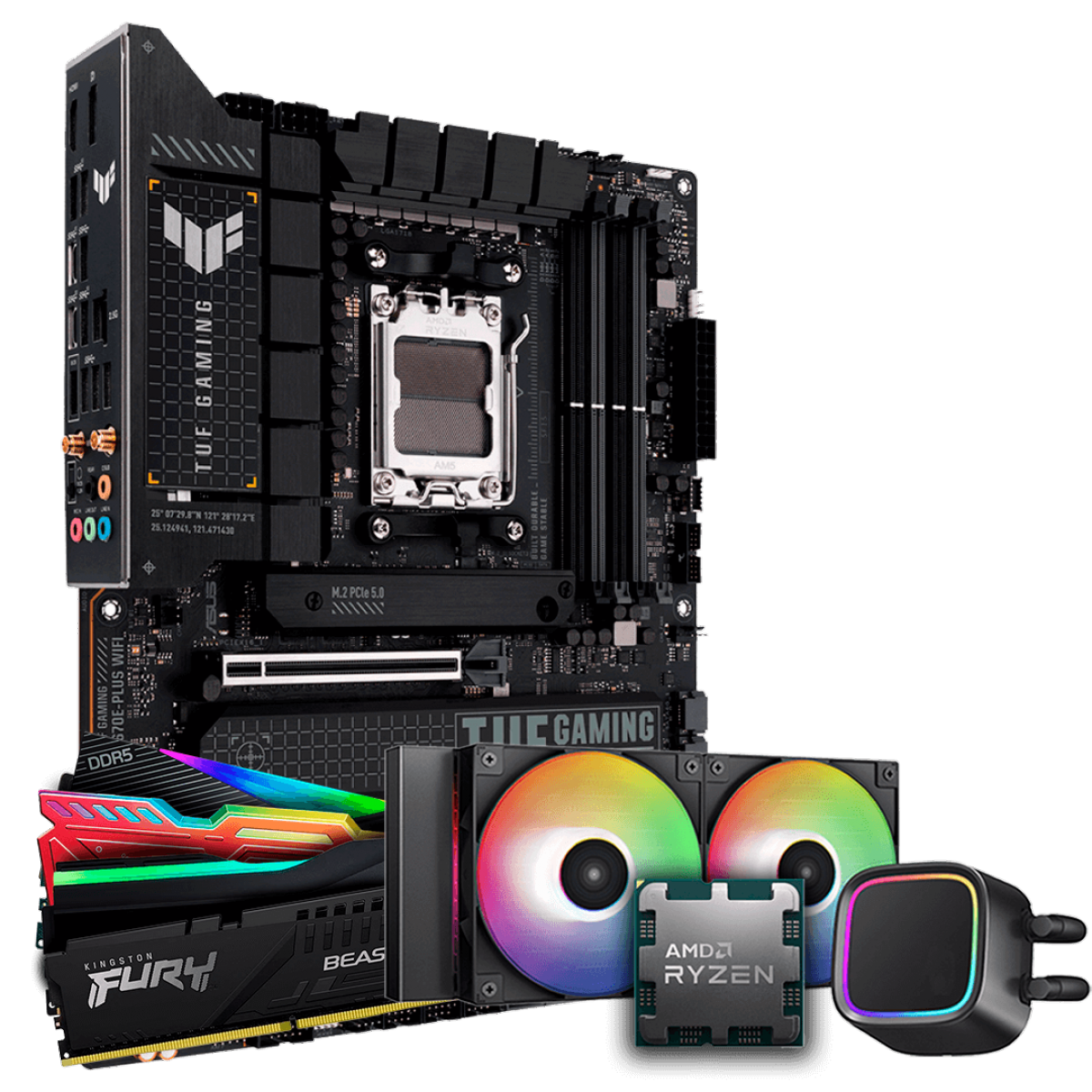 Kit Upgrade Ryzen 9 7950X + Placa Mãe Asus TUF Gaming X670E-Plus WiFi + 16GB DDR5