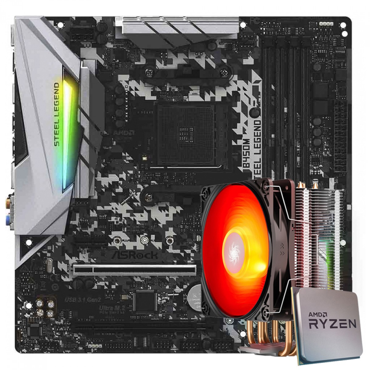 B450 steel legend ryzen 3700x hot sale