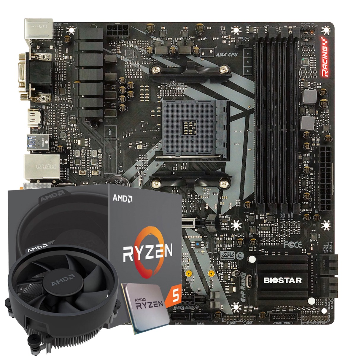 Kit Upgrade, AMD Ryzen 5 2600, Biostar Racing B450GT3