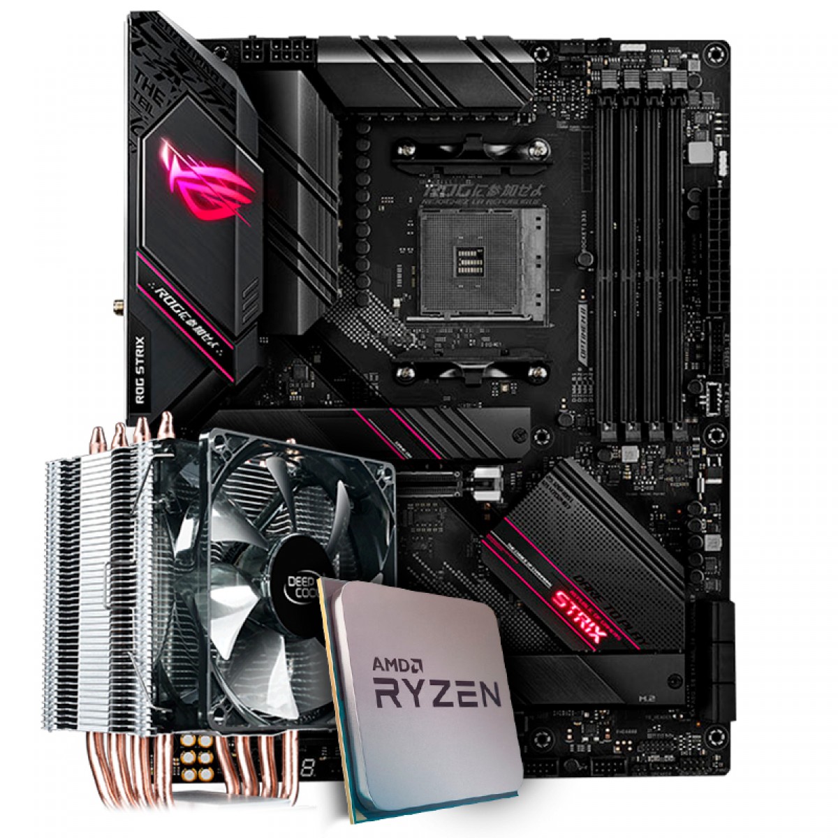 Kit Upgrade, AMD Ryzen 9 3900X, Asus ROG Strix B550-E Gaming, Cooler Deepcool Gammaxx