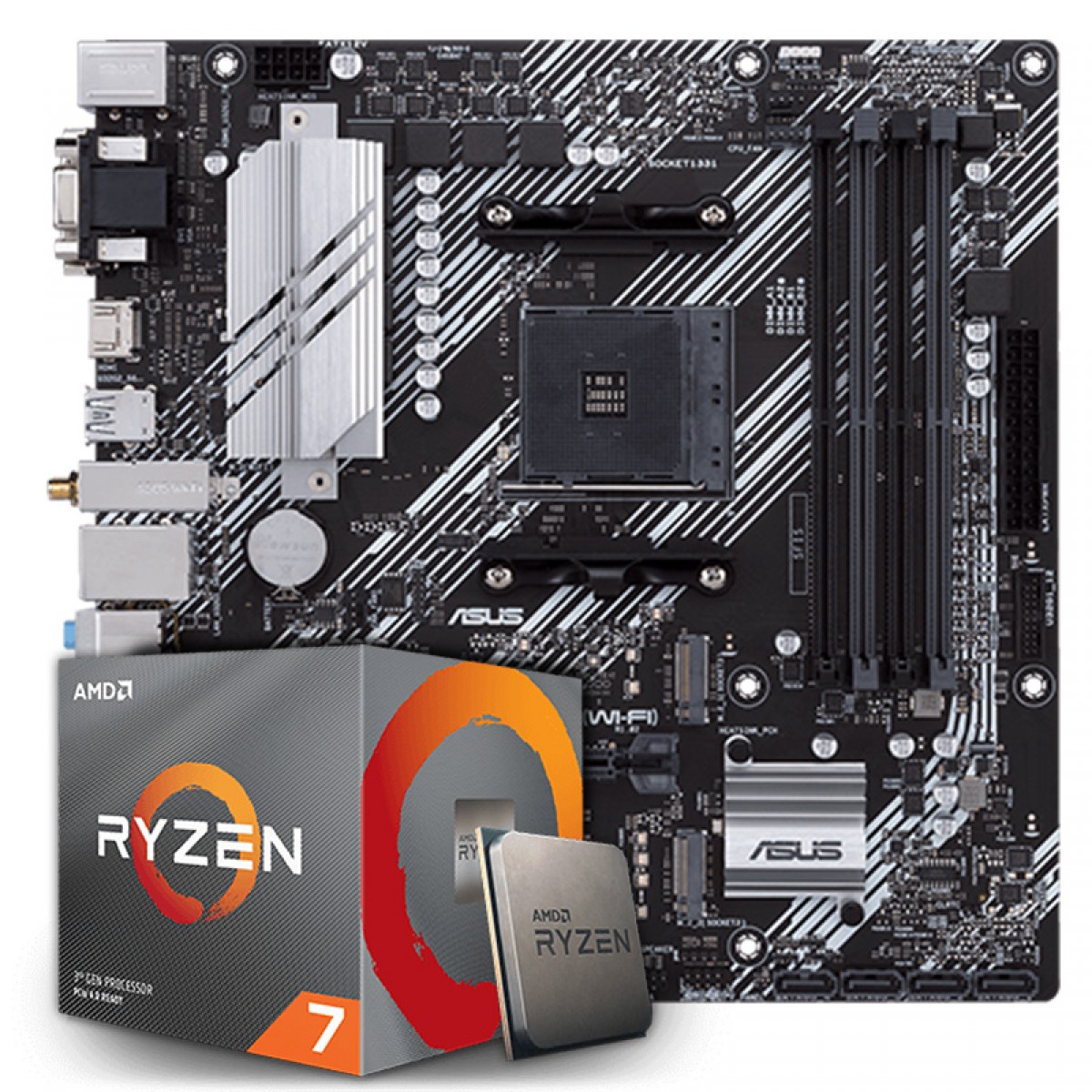Kit Upgrade, AMD Ryzen 7 3700X, Asus Prime B550M-A Wi-fi