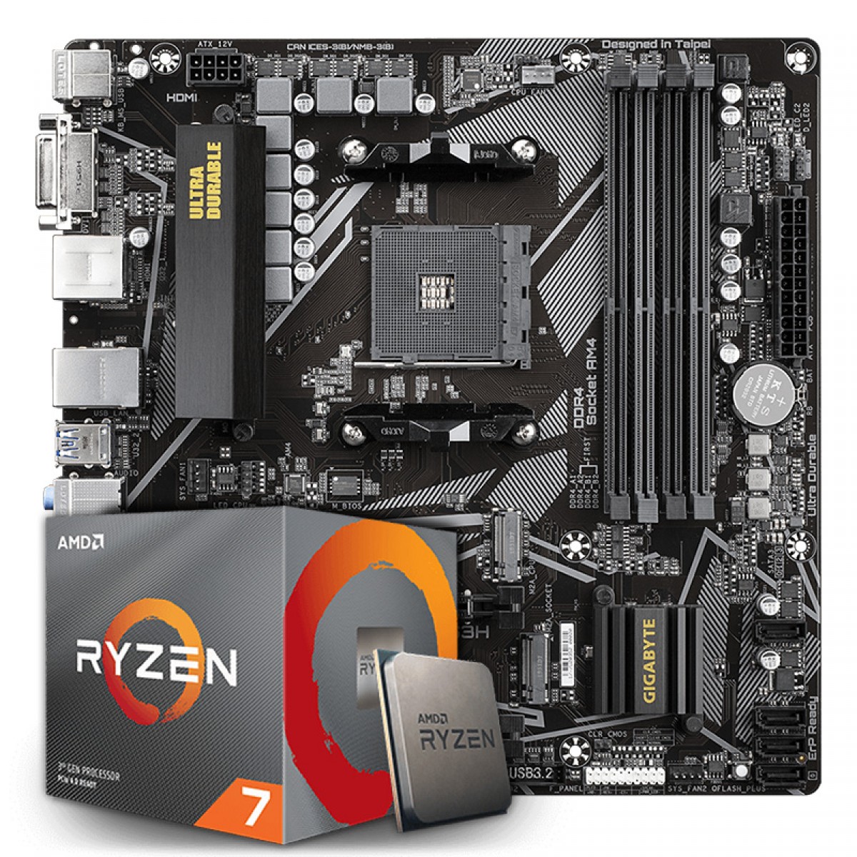 Kit Upgrade, AMD Ryzen 7 3700X, Gigabyte B550M DS3H
