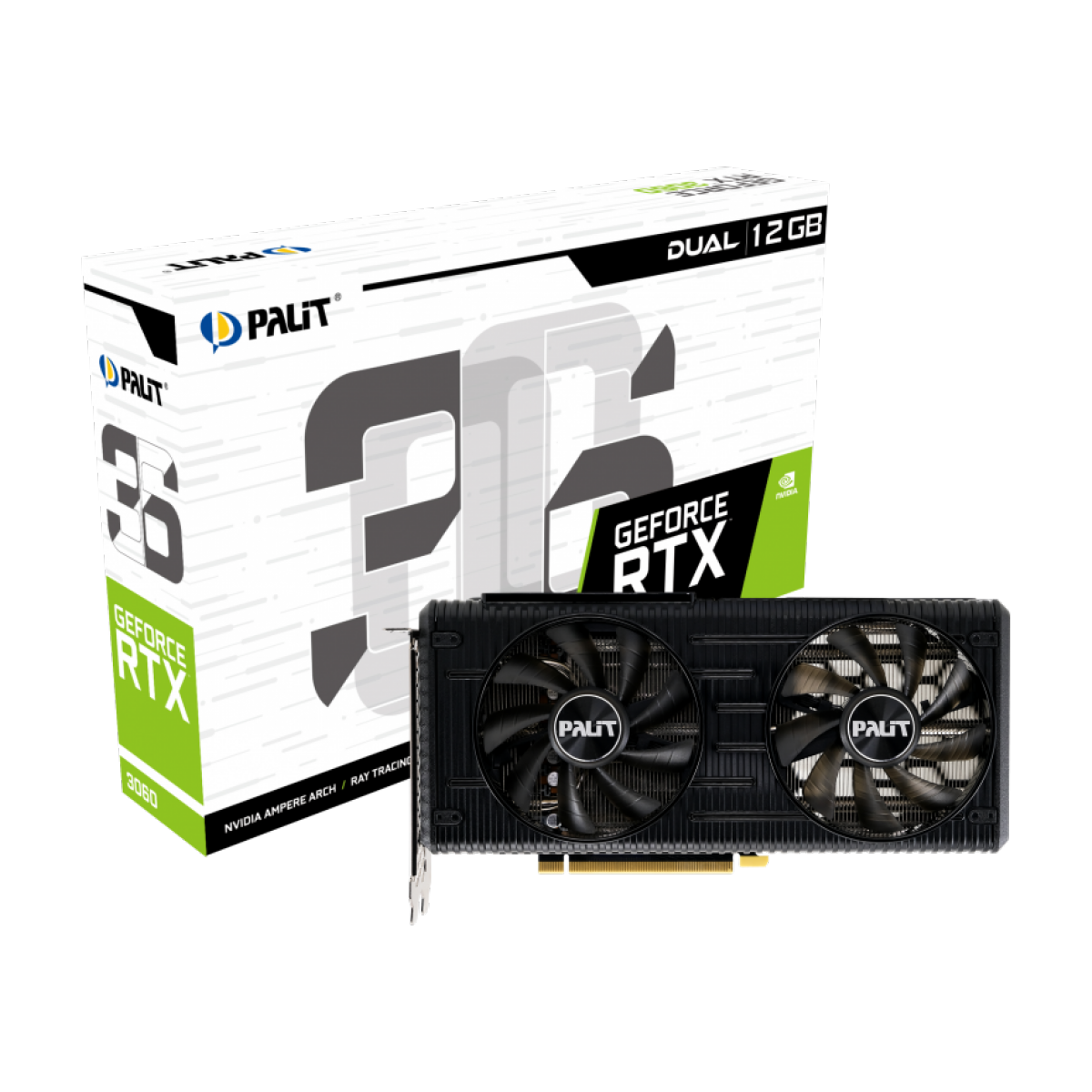 Placa de Vídeo Palit GeForce RTX 3060 Dual 12GB + Grátis: Headset Gamer HyperX Cloud Stinger Core