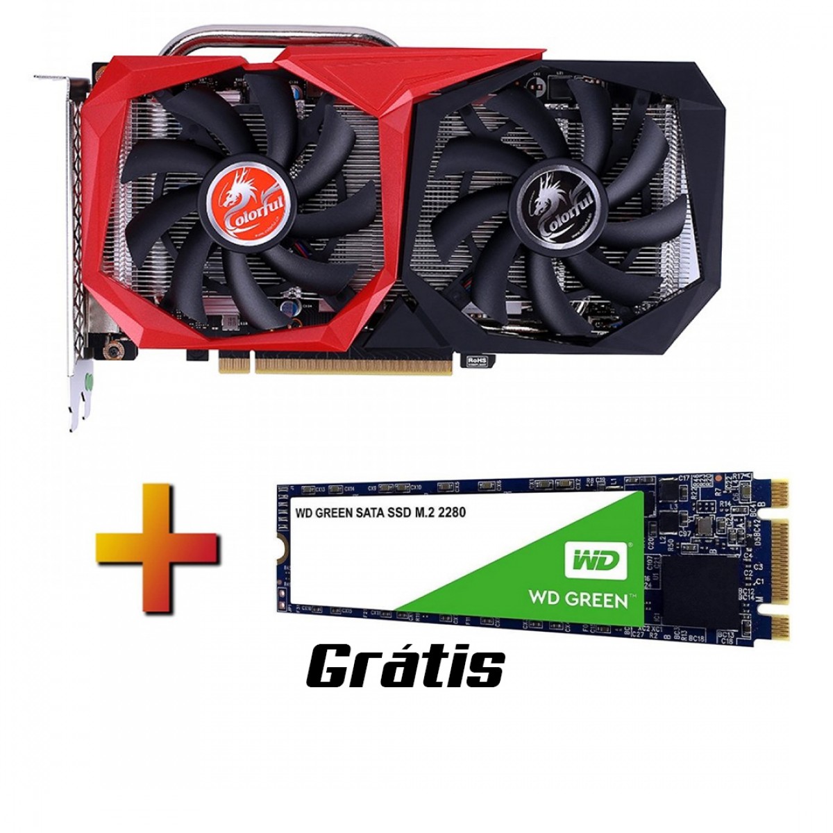 Placa de Vídeo Colorful GeForce RTX 2060 6GB + Grátis: SSD WD Green 480GB