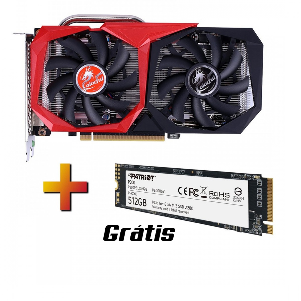 Placa de Vídeo Colorful GeForce RTX 2060 SUPER 8GB + Grátis: SSD Patriot P300 512GB