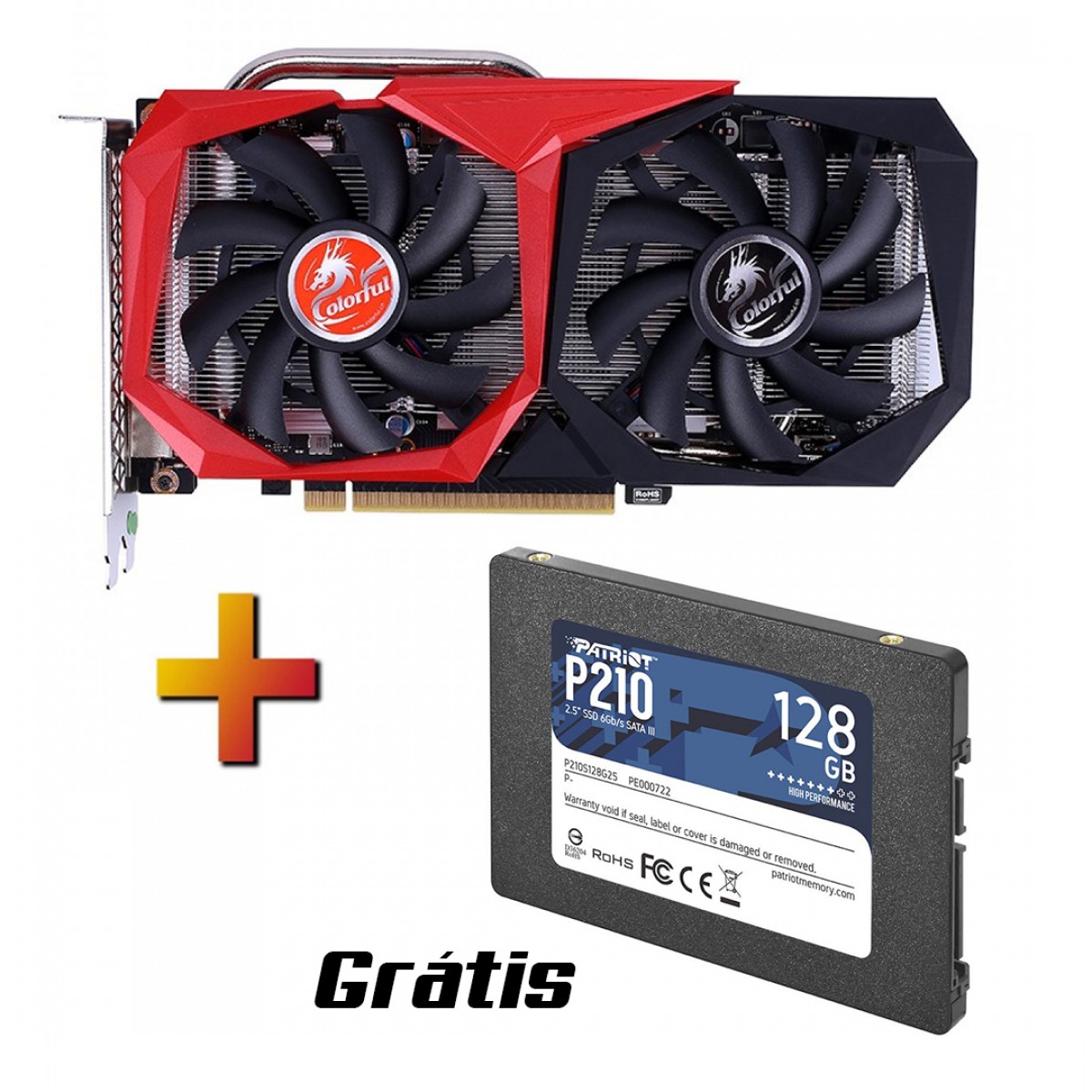 Placa de Vídeo Colorful GeForce GTX 1660 Super NB, 6GB + Grátis: SSD Patriot P210 128GB