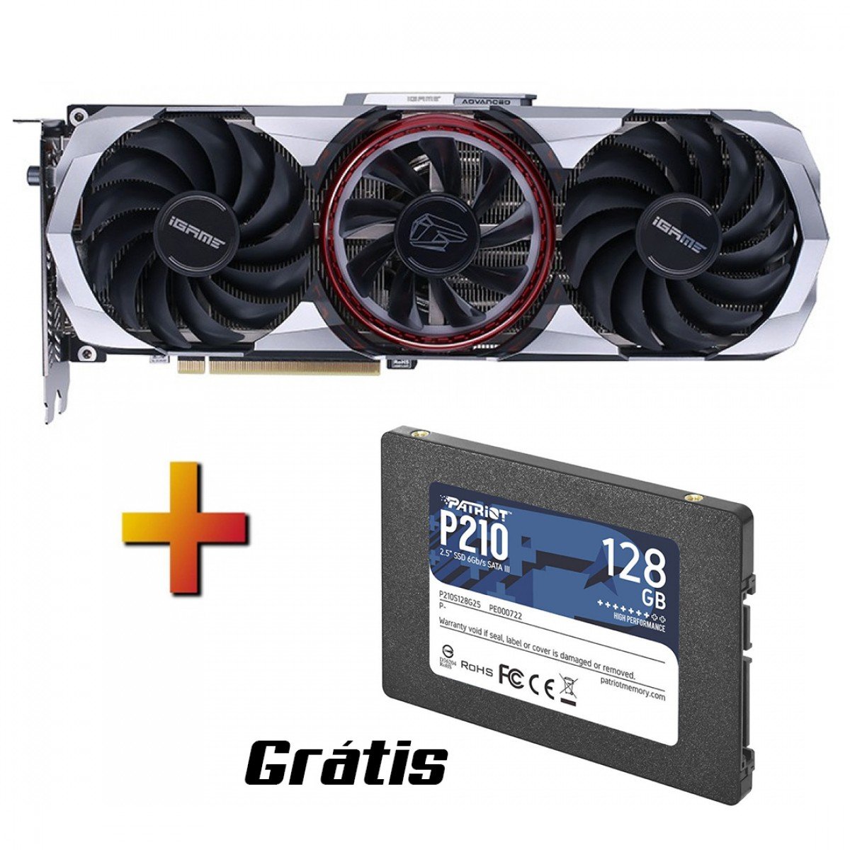 Placa de Vídeo iGame GeForce RTX 3060 Ti Advanced OC, 8GB + Grátis: SSD Patriot P210