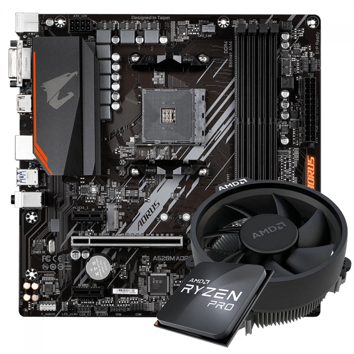 Kit Upgrade, AMD Ryzen 5 PRO 4650GE + Gigabyte A520M Aorus Elite