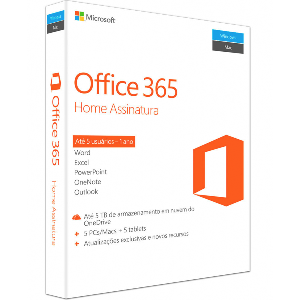 Licença Office 365 Home Brazilian FPP 32/64, 6GQ-00952