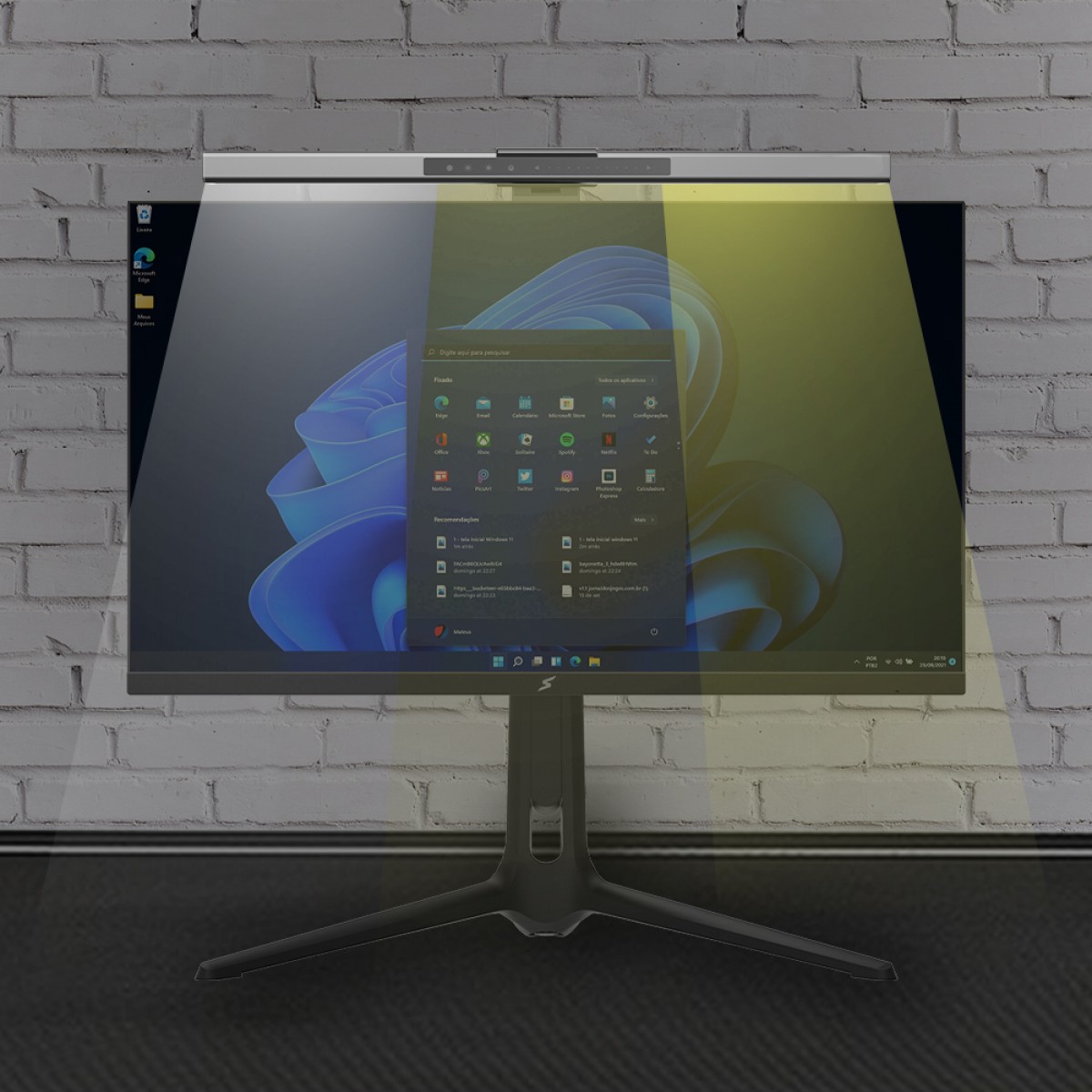 Lightbar SuperFrame Lumen, LED para Monitor, Painel Smart, Ajustável, Cinza Aço, SF-ML-LN450B