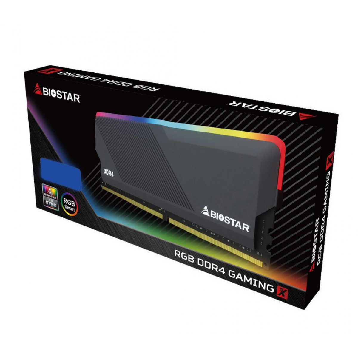 Memória DDR4 Biostar Gaming X, 16GB (2x8GB), 3200MHz, RGB, Black, DMD32EU4RP-EB18A-BS2