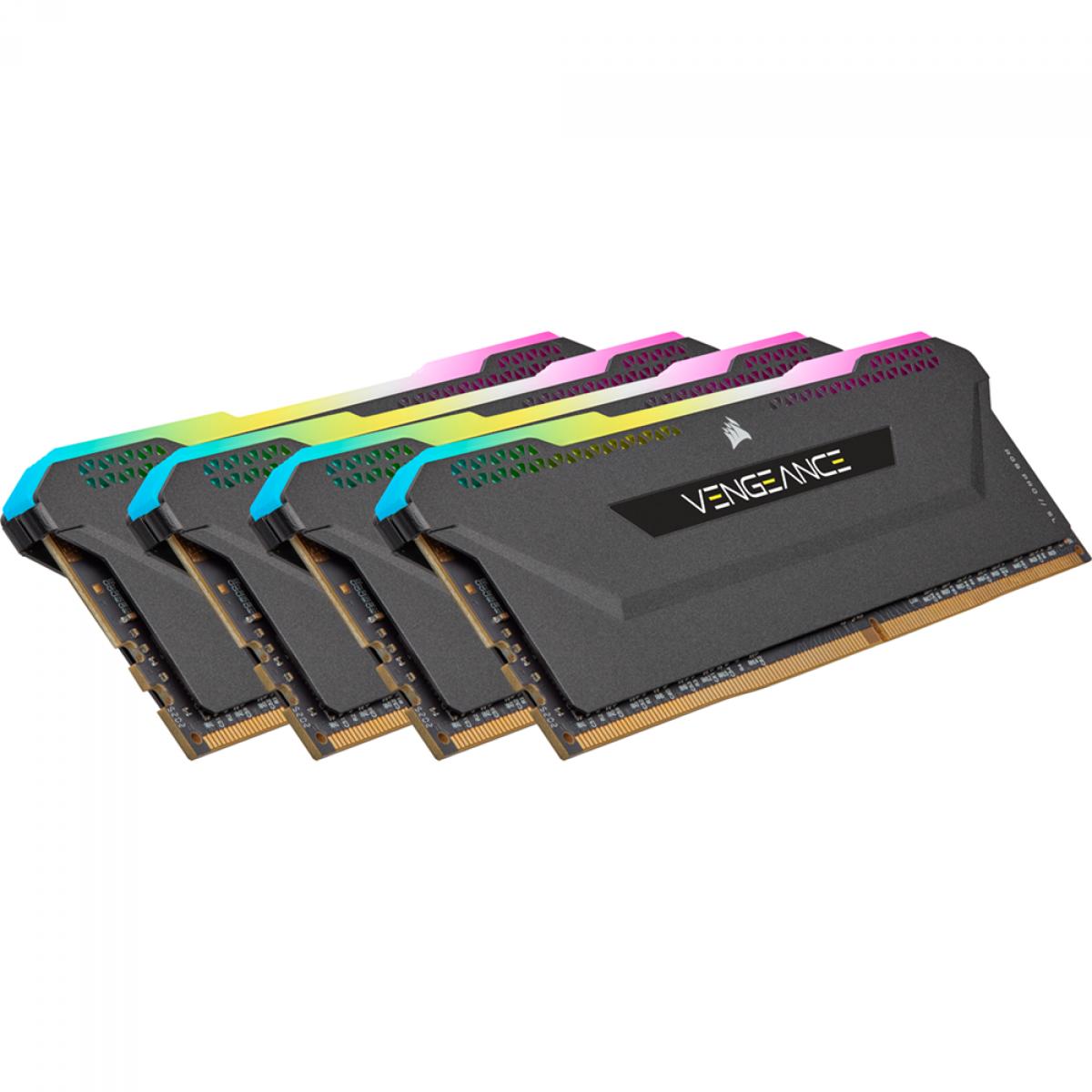 Memória DDR4 Corsair Vengeance RGB PRO SL, 32GB (4x8GB) 3200MHz, Black, CMH32GX4M4E3200C16