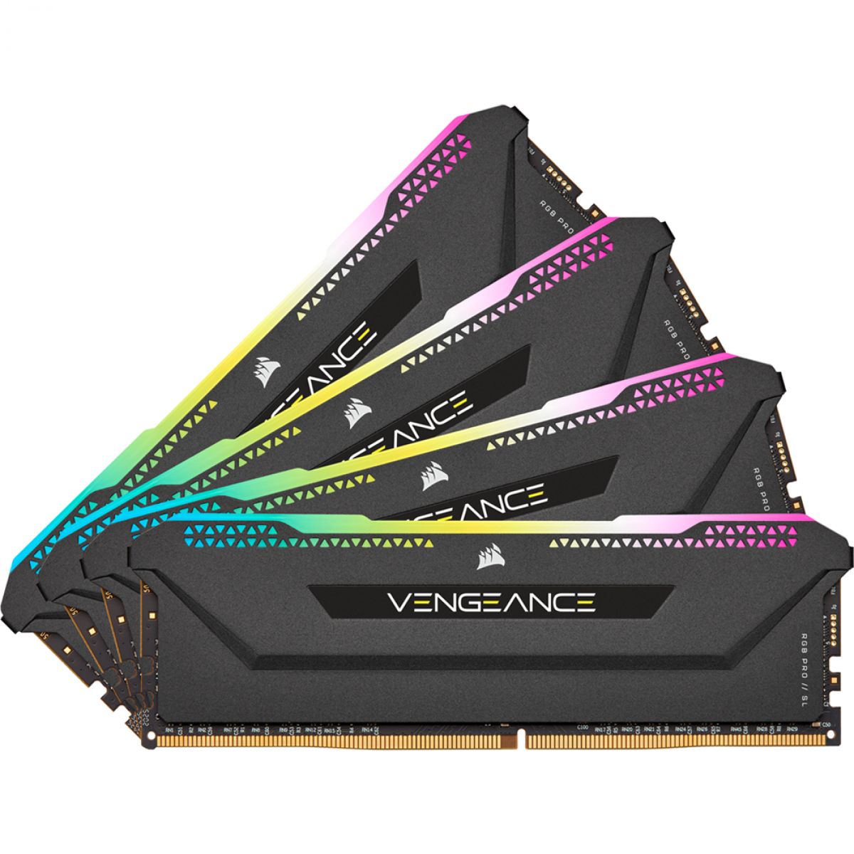 Memória DDR4 Corsair Vengeance RGB PRO SL, 32GB (4x8GB) 3200MHz, Black, CMH32GX4M4E3200C16