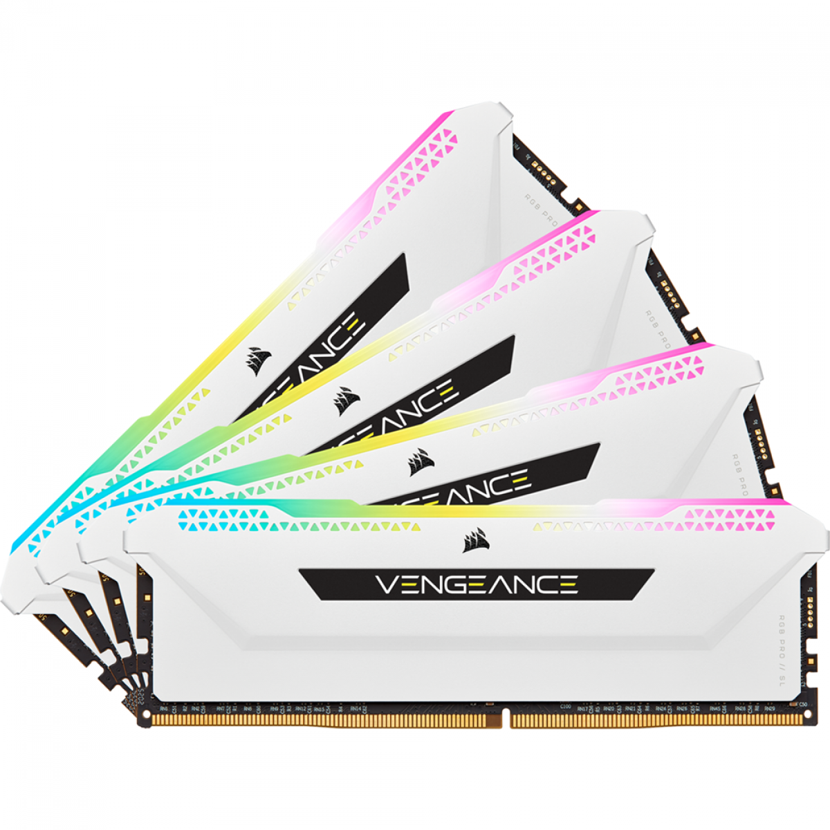 Memória DDR4 Corsair Vengeance RGB PRO SL, 32GB (4x8GB) 3200MHz, White, CMH32GX4M4E3200C16W