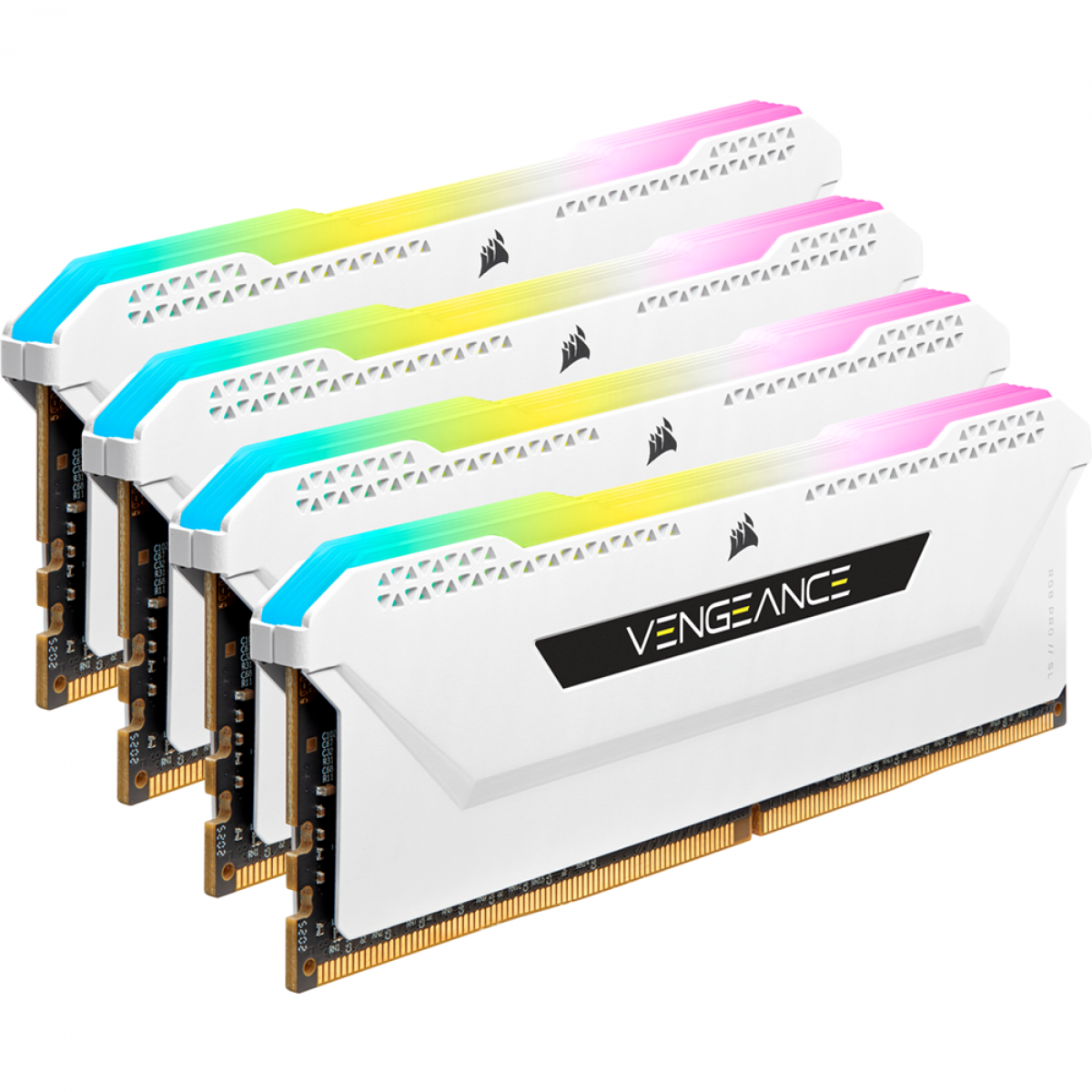 Memória DDR4 Corsair Vengeance RGB Pro SL, 32GB (4x8GB) 3600MHz, White, CMH32GX4M4D3600C18W