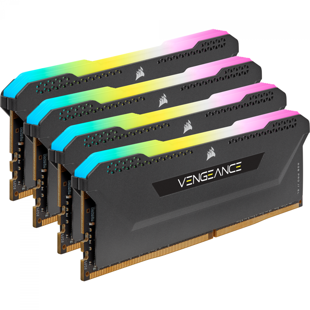  Memória DDR4 Corsair Vengeance RGB PRO SL, 64GB (4x16GB) 3200MHz, Black, CMH64GX4M4E3200C16