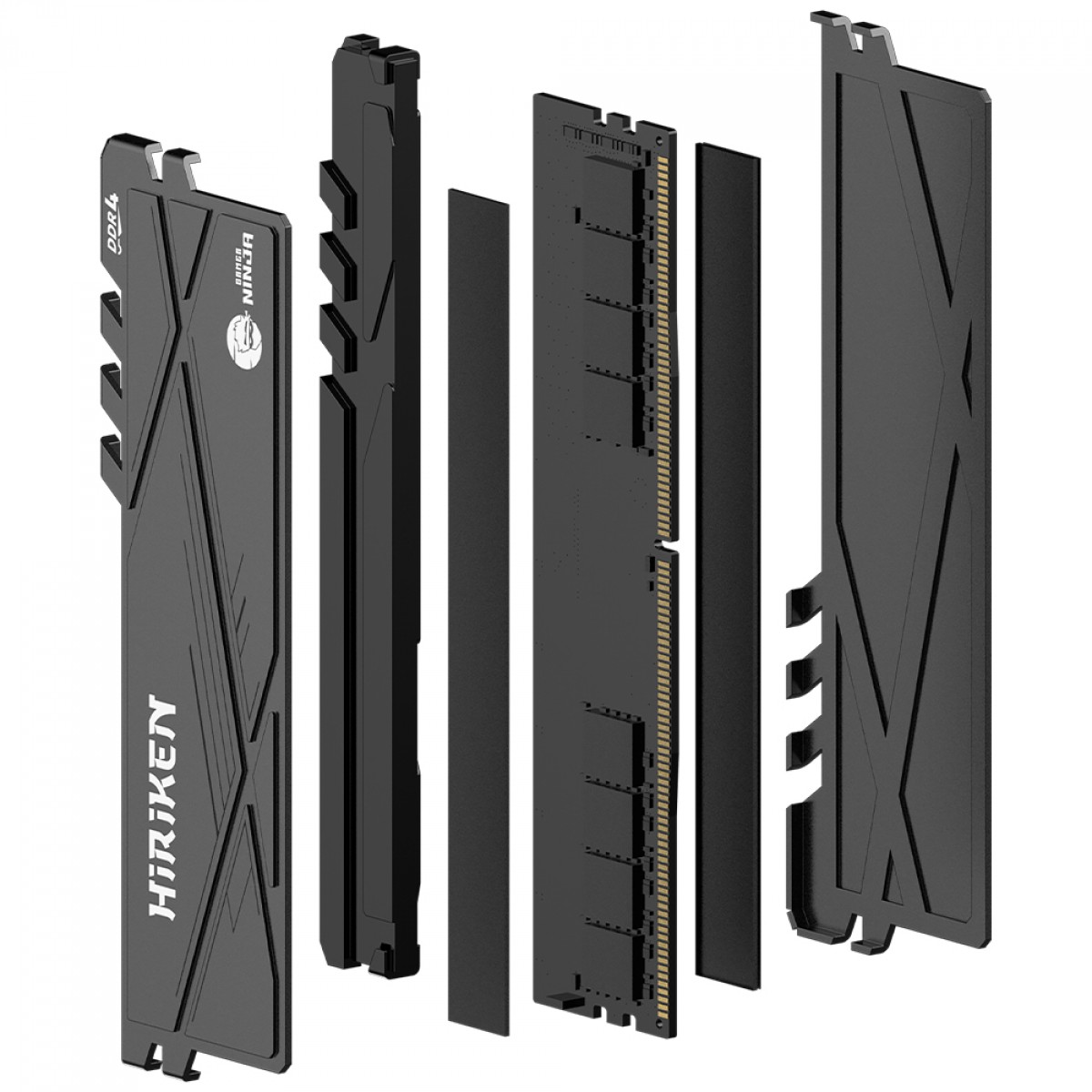 Memória DDR4 Gamer Ninja Hiriken, 16GB, 3200MHz, Preto, GN-RM-HK16G32C22BD4N