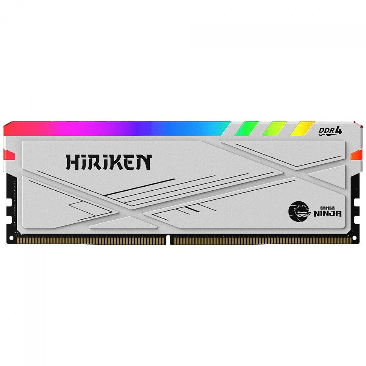 Memória DDR4 Gamer Ninja Hiriken, RGB, 16GB, 3200MHz, Branco, GN-RM-HK16G32C22WD4A