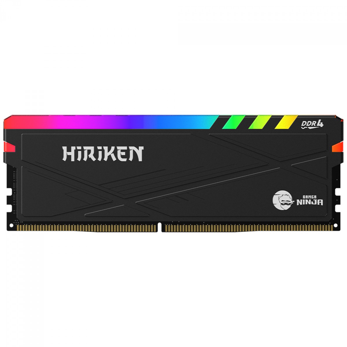 Memória DDR4 Gamer Ninja Hiriken, RGB, 8GB, 3200MHz, Preto, GN-RM-HK8G32C22BD4A