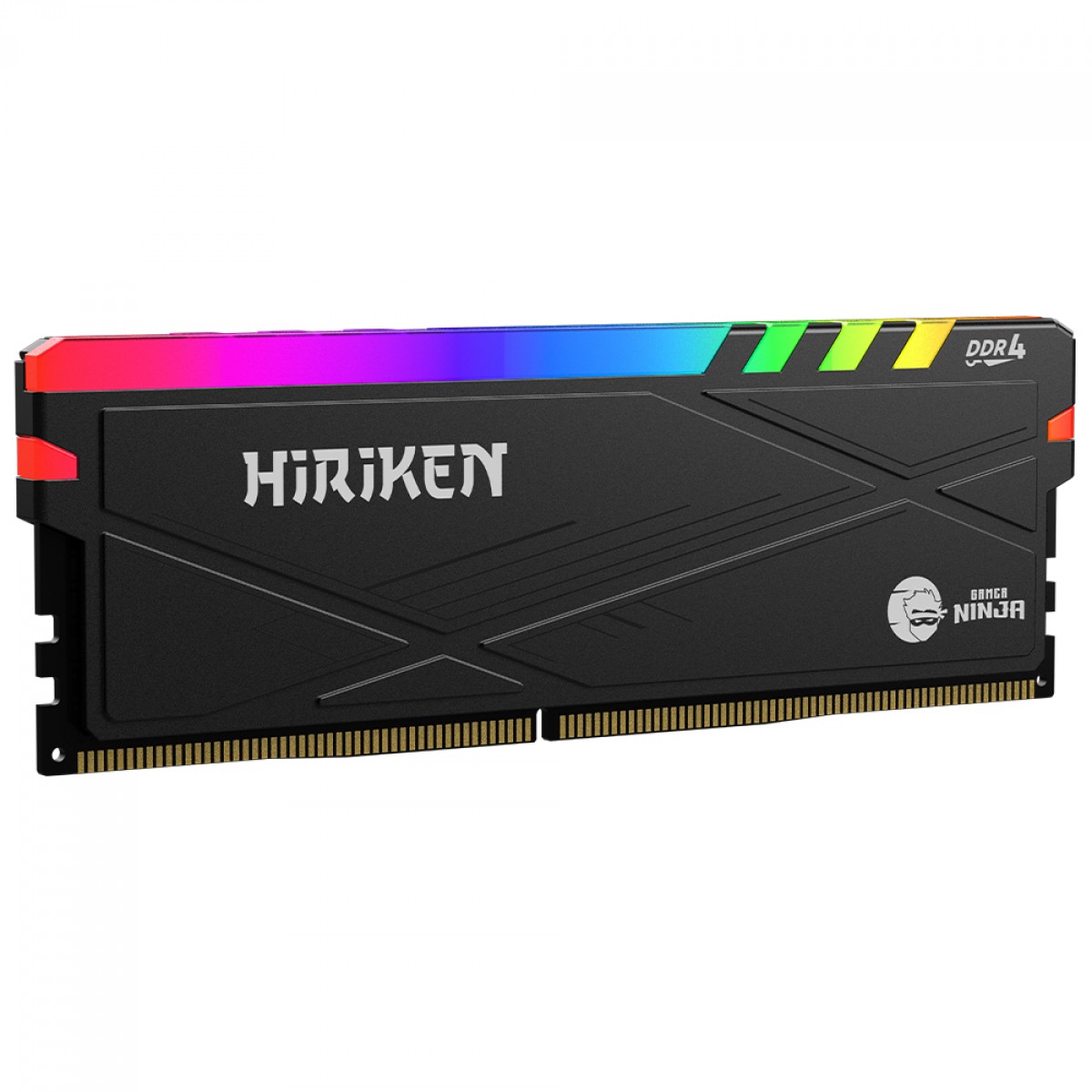 Memória DDR4 Gamer Ninja Hiriken, RGB, 8GB, 3200MHz, Preto, GN-RM-HK8G32C22BD4A