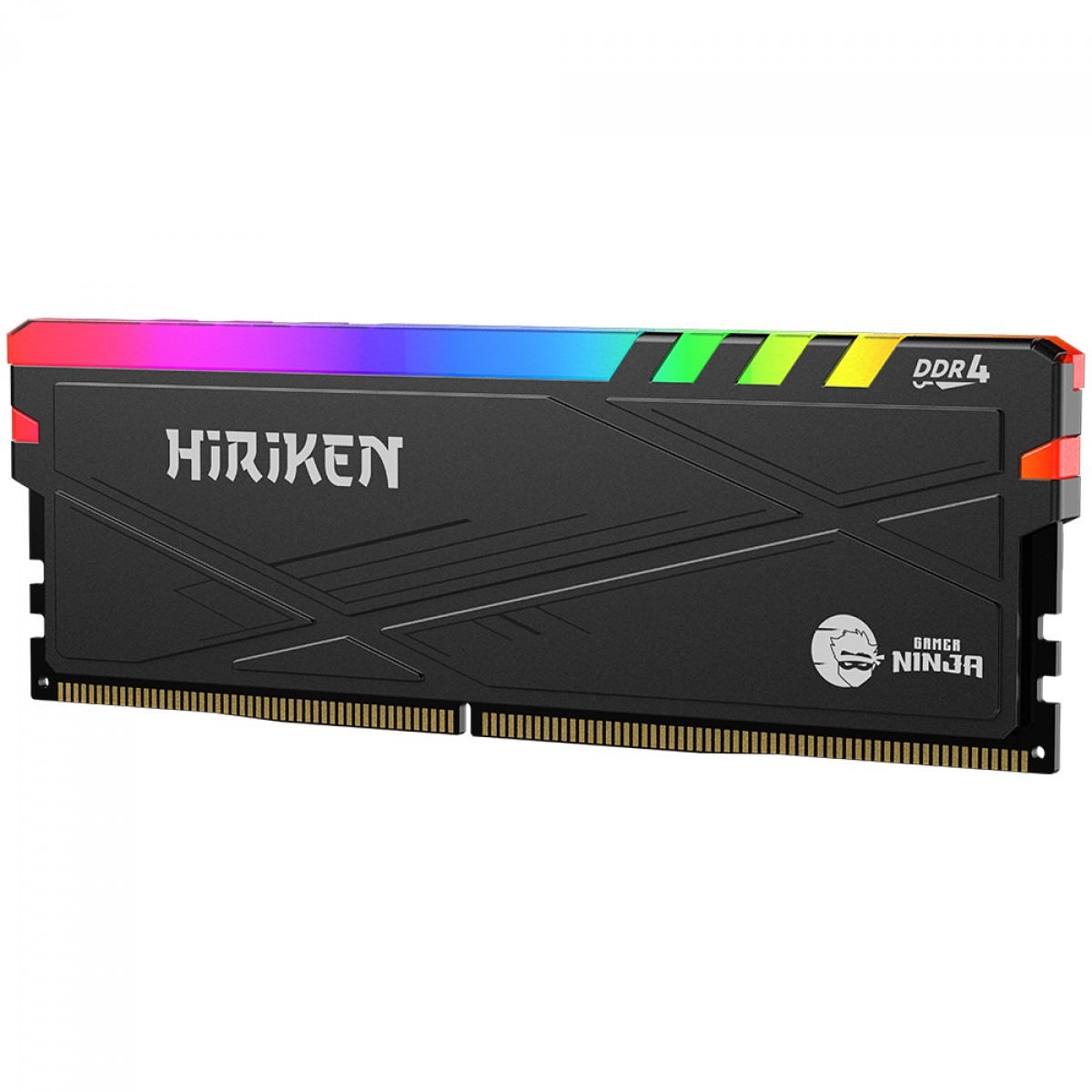 Memória DDR4 Gamer Ninja Hiriken, RGB, 8GB, 3200MHz, Preto, GN-RM-HK8G32C22BD4A