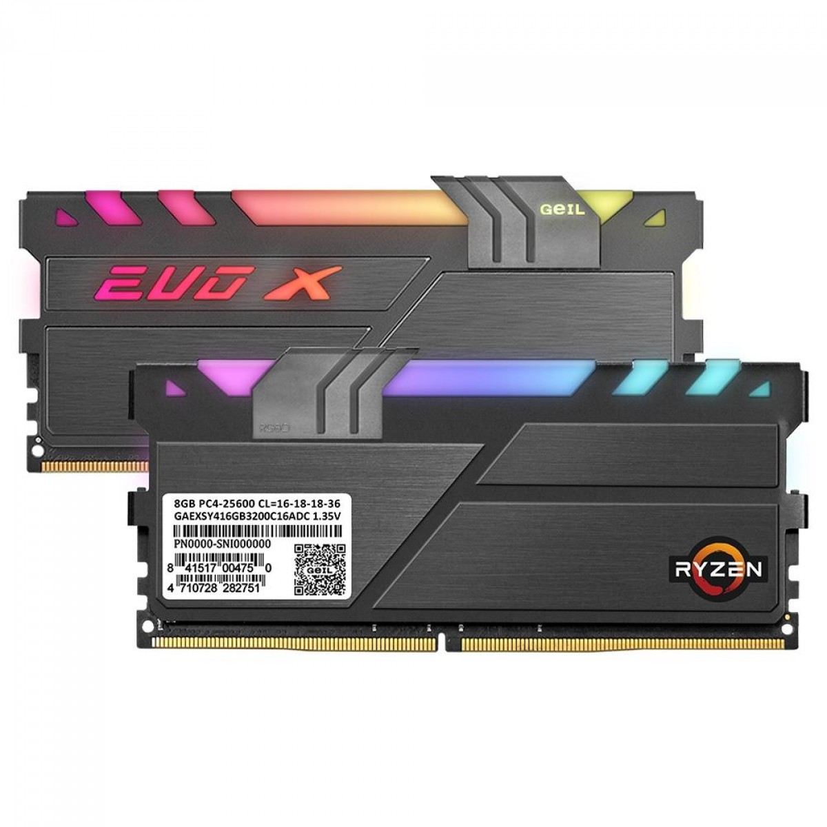 Memória DDR4 Geil EVO X II RGB SYNC 16GB (2x8GB) 3200MHz, GAEXSY416GB3200C16ADC