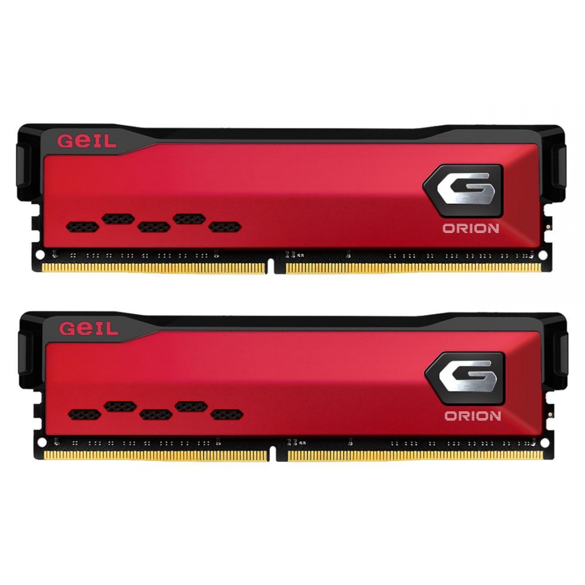 Memória DDR4 Geil Orion, 16GB (2x8GB) 3000MHz, Vermelho, GAOR416GB3000C16ADC