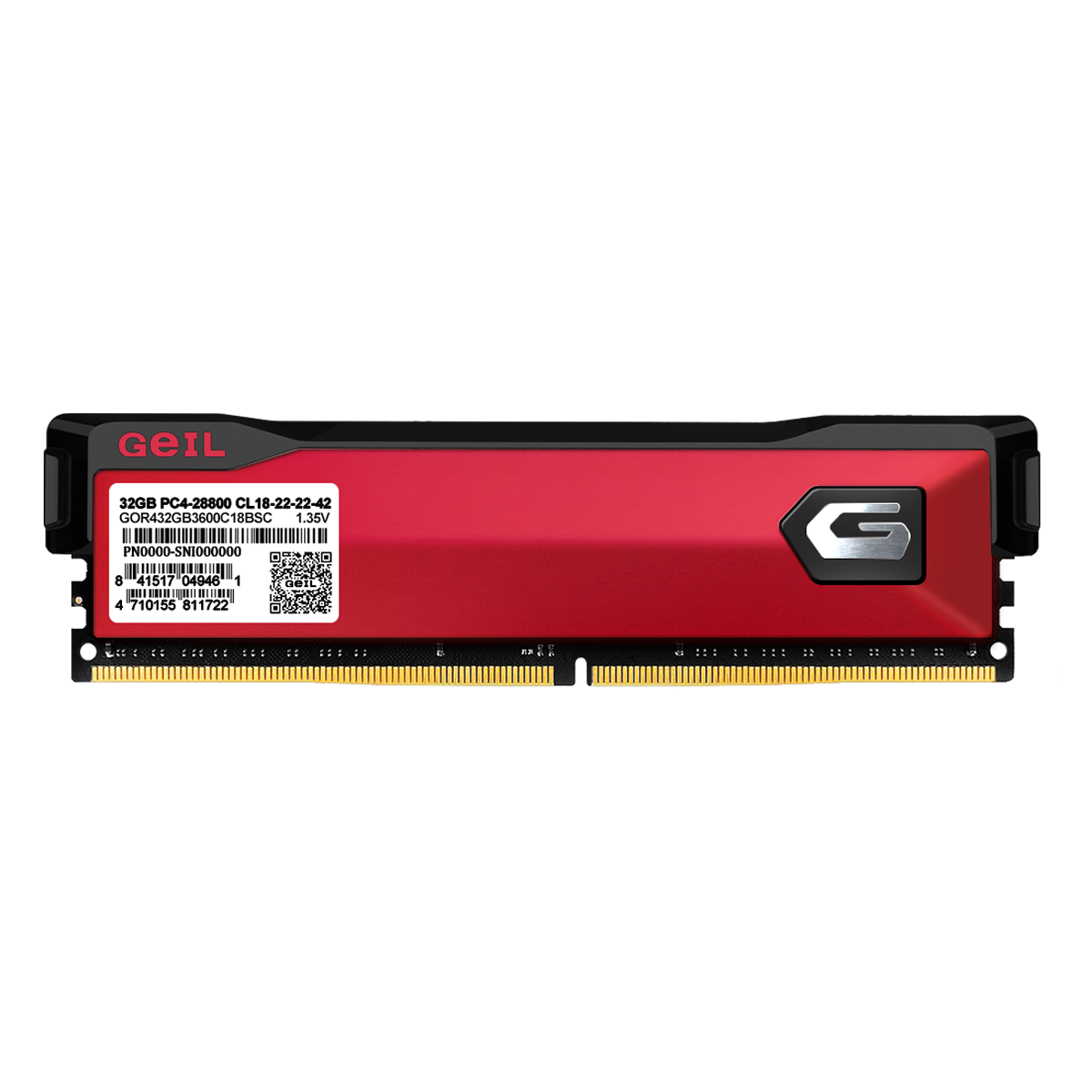 Memória DDR4 Geil Orion, 16GB, 3200MHz, Red, GAOR416GB3200C16ASC