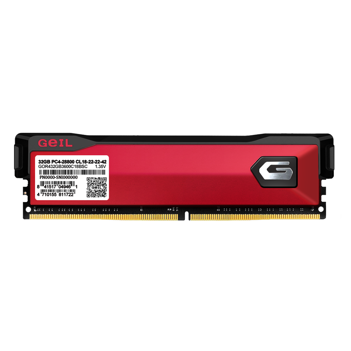 Memória DDR4 Geil Orion, 3200Mhz, 32GB (2x16GB), Red, GAOR432GB3200C16ADC