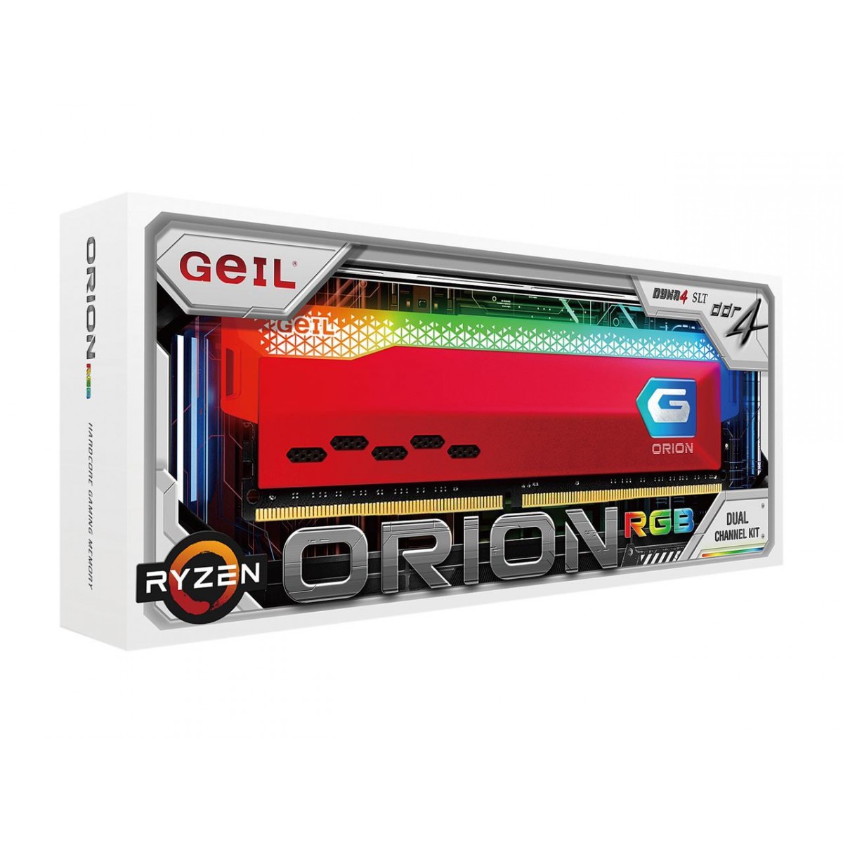Memória DDR4 Geil Orion, Edição AMD, 16GB (2x8GB) 3000MHz, RGB, Grey, GAOSG416GB3000C16ADC