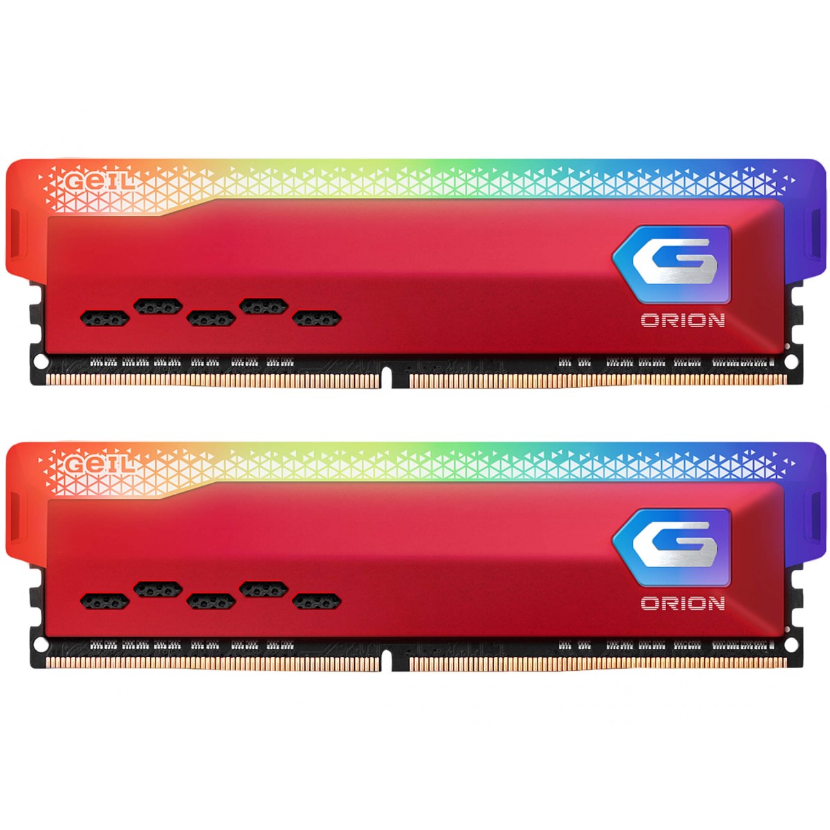 Memória DDR4 Geil Orion, Edição AMD, 16GB (2x8GB) 3200MHz, RGB, Red, GAOSR416GB3200C16BDC