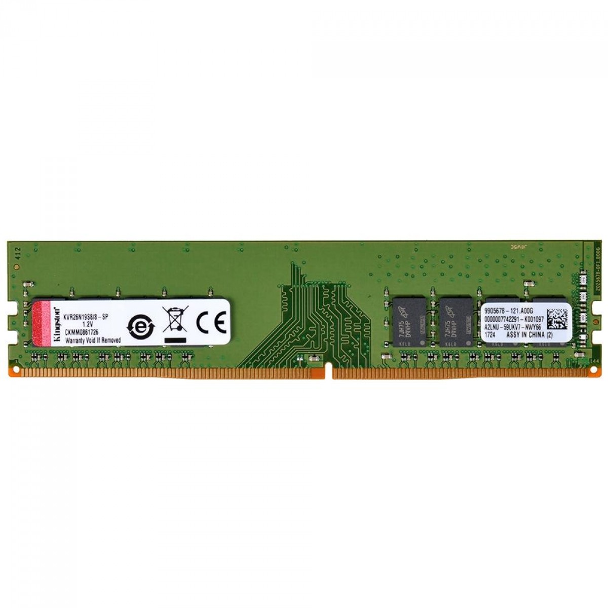 Memória DDR4 Kingston, 8GB, 2666MHz, KVR26N19S8/8