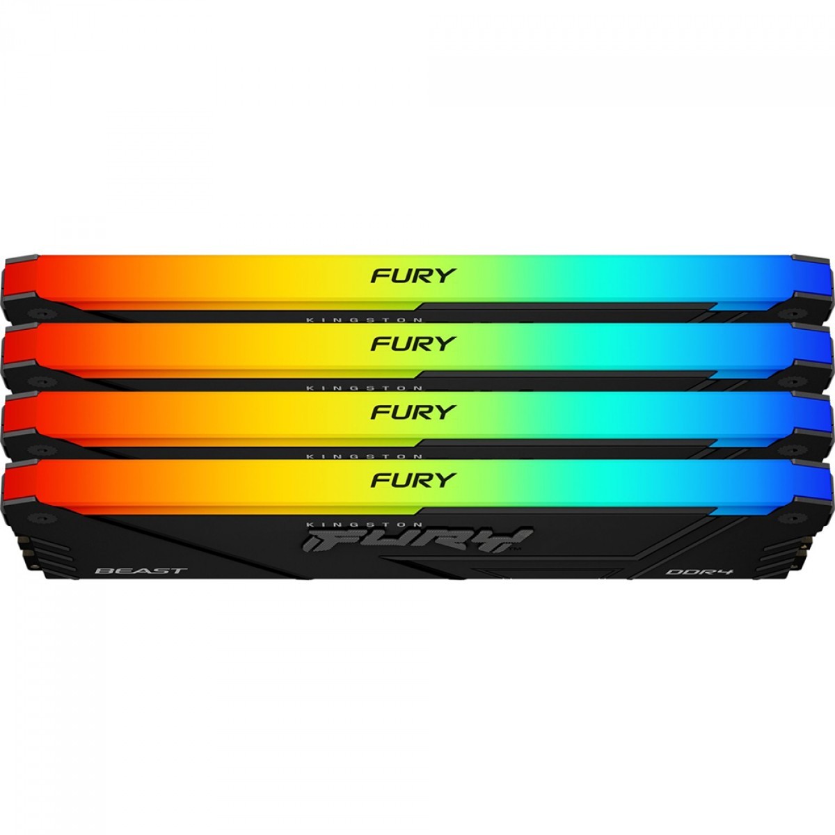 Memória DDR4 Kingston Fury Beast, RGB, 16GB, 3200Mhz, Black, KF432C16BB2A/16 - Open Box