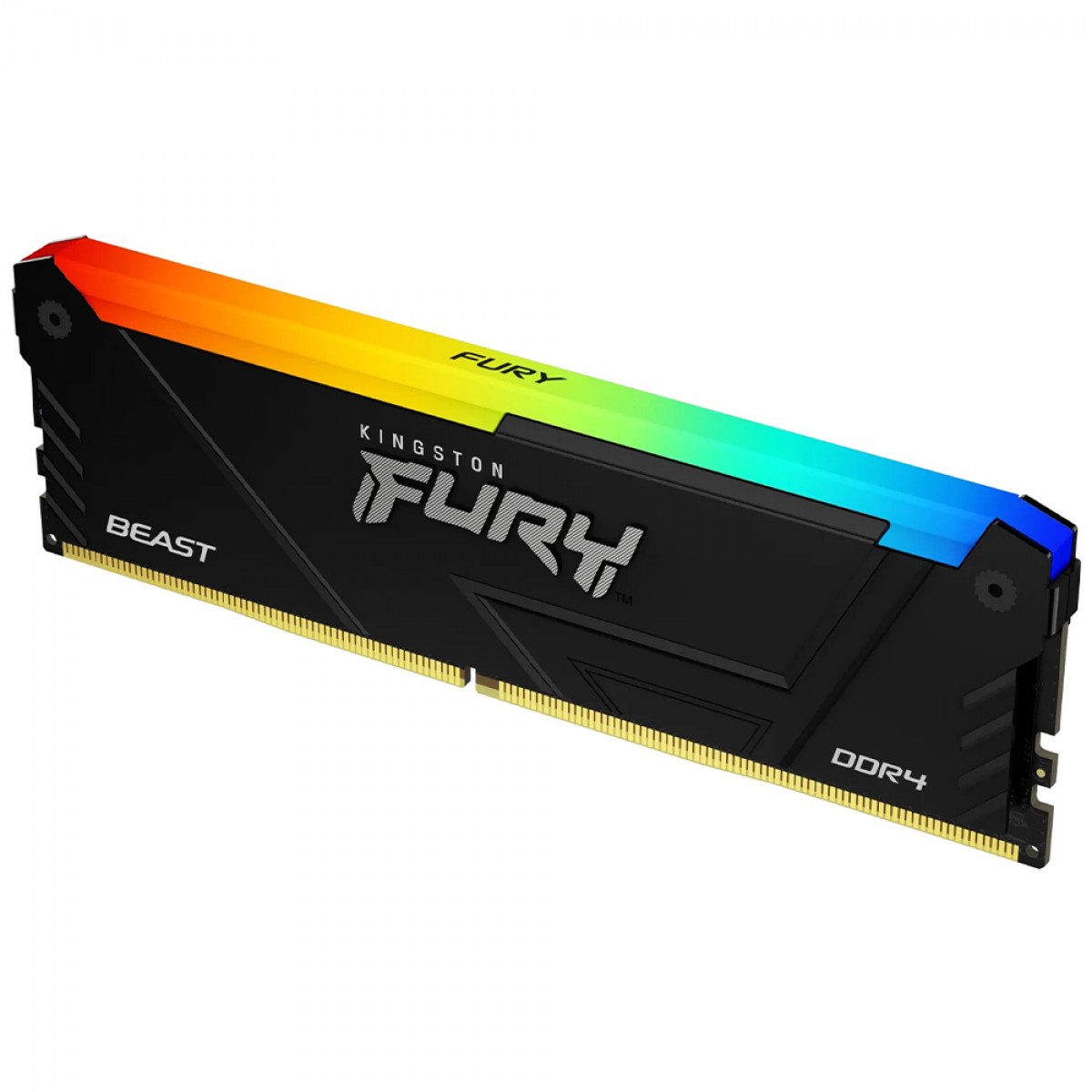 Memória DDR4 Kingston Fury Beast, RGB, 8GB, 3600Mhz, Black, KF436C17BB2A/8