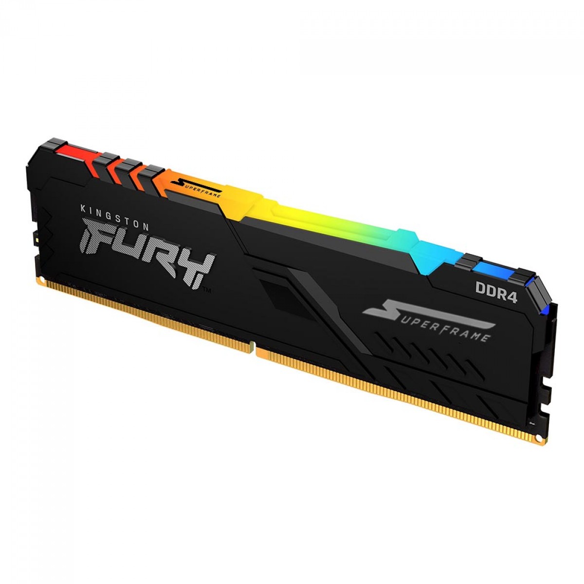 Memória DDR4 Kingston Fury SuperFrame RGB, 8GB, 3200Mhz, Black, KF432C16BBA/8CL Memória DDR4 Kingston Fury SuperFrame RGB, 8GB, 3200Mhz, Black, KF432C16BBA/8CL
