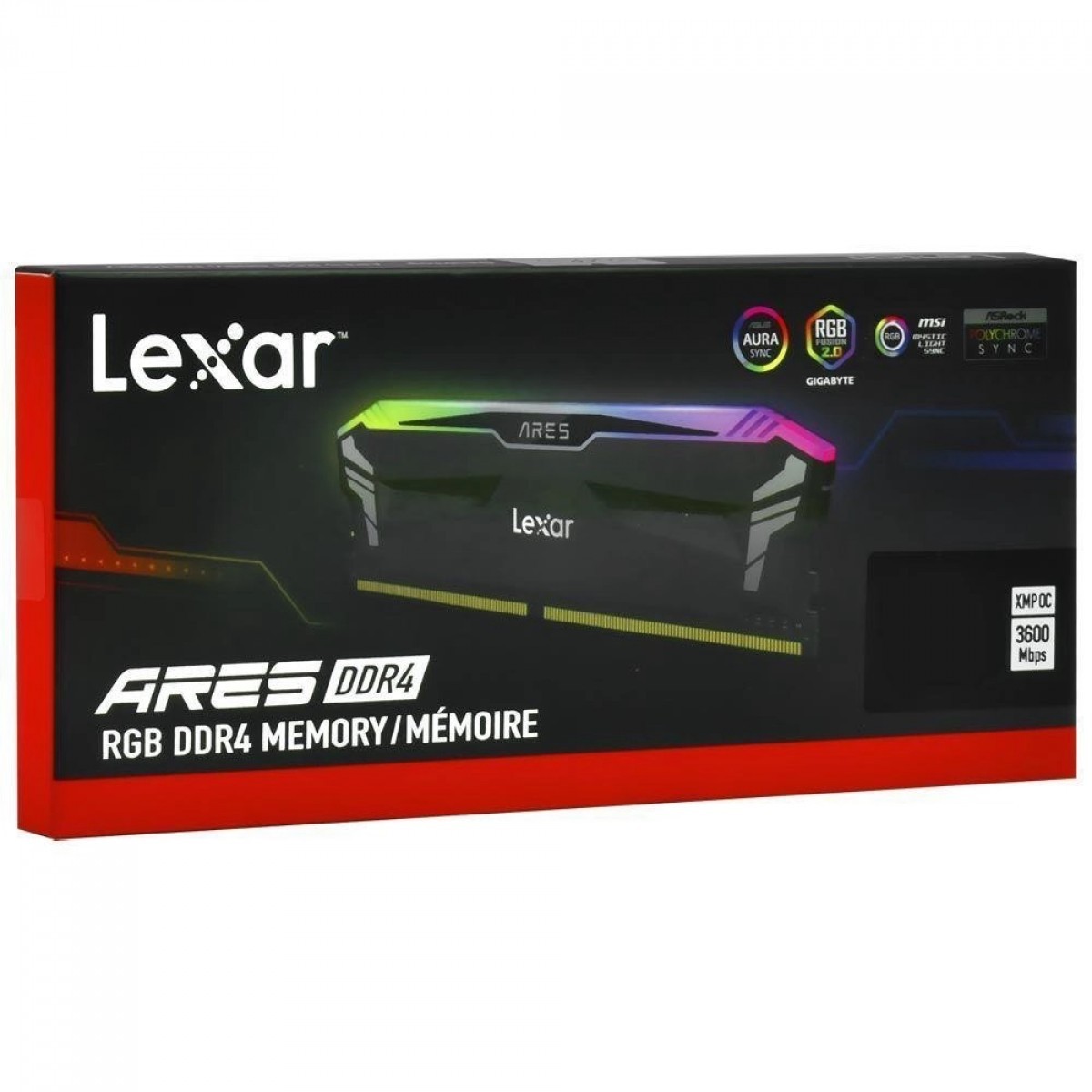Memória DDR4 Lexar Ares, RGB, 8GB, 3600MHz, Black, LD4BU008G-R3600GSLA